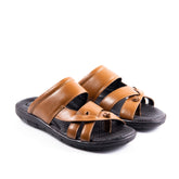 Country Maddox tan leather slippers for men with a sleek, stylish design